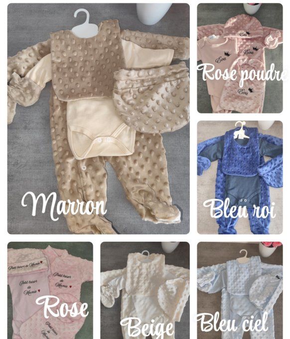 Ensemble 5 pièces Minky