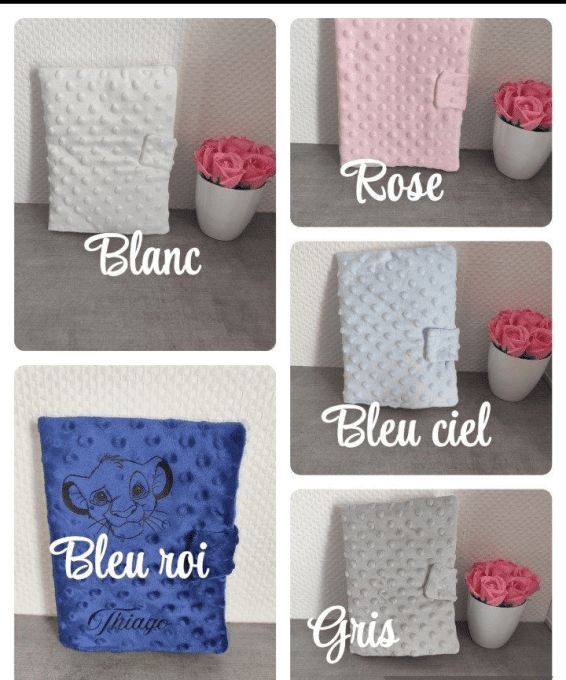 Protège carnet santé en minky